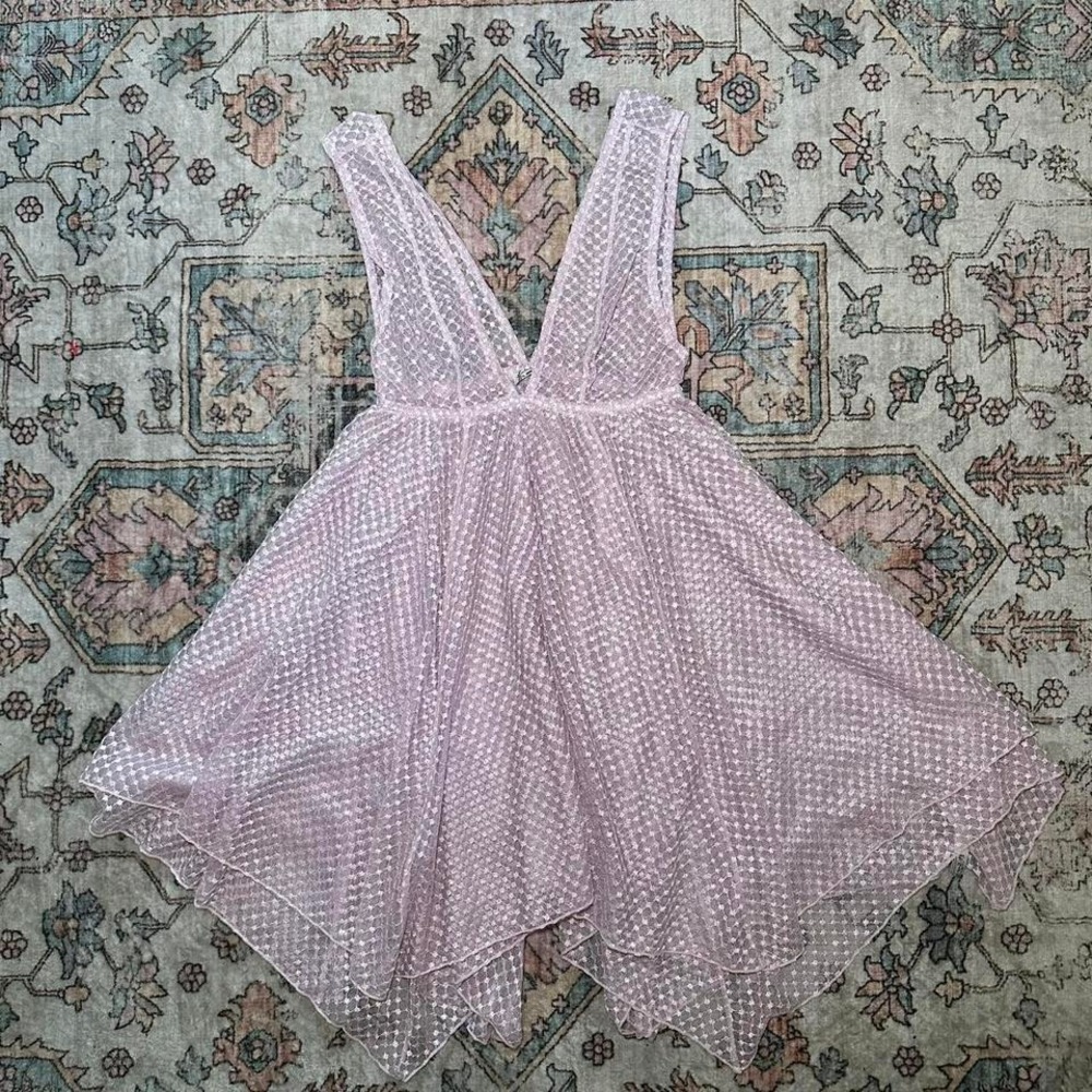 Freeโ People Intimately Pink Mesh Dress (XS)
